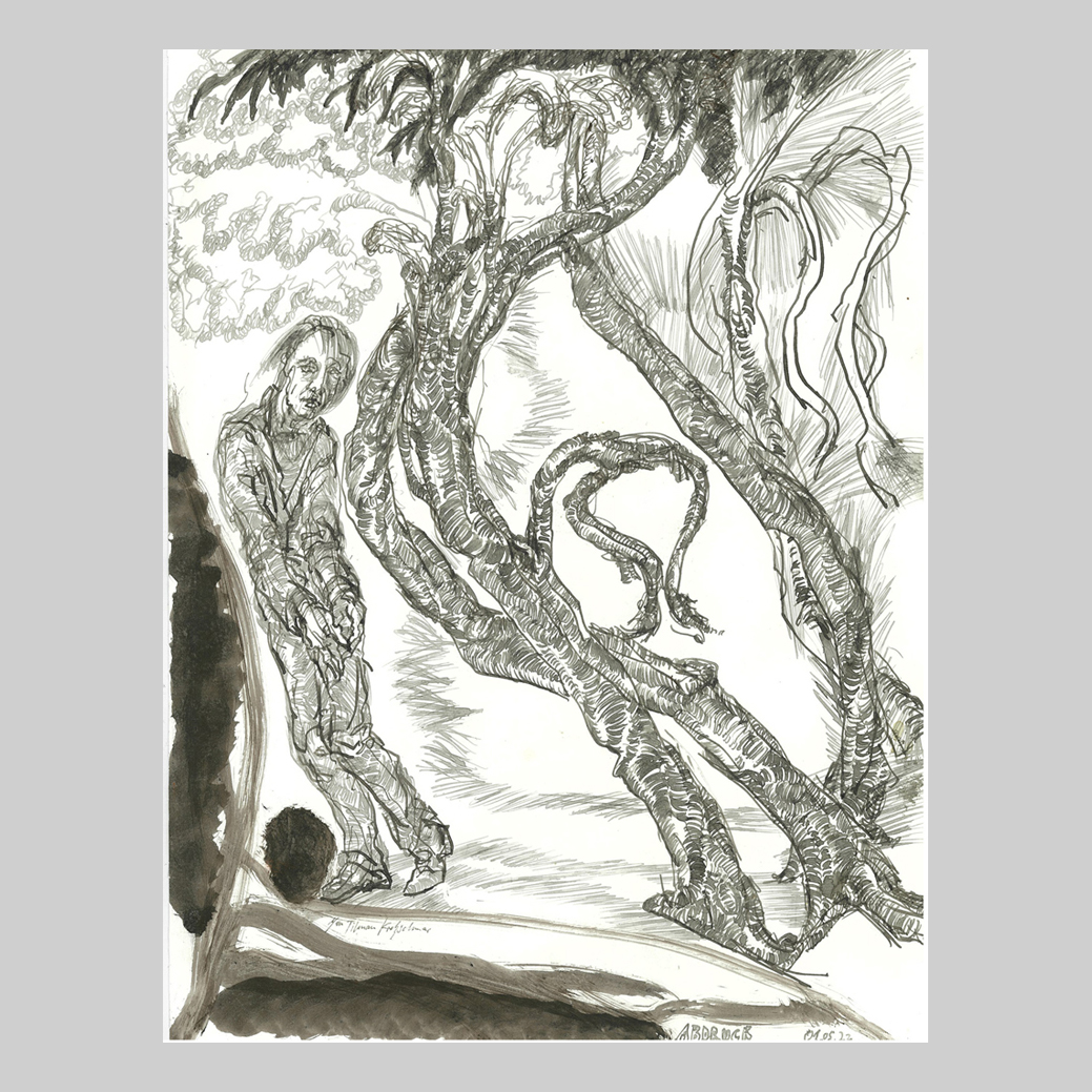 ABDRUCK, Jan Tilman Kretzschmar, Feder Tusche, laviert Pinsel, Aquarell auf Papier