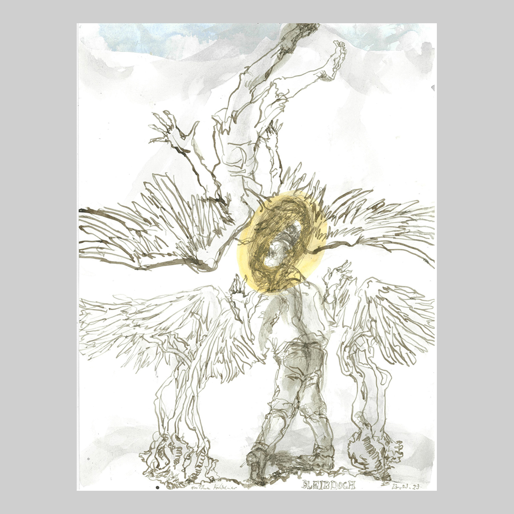 BLEIBDOCH, Jan Tilman Kretzschmar, Feder Tusche, laviert Pinsel, Aquarell auf Papier