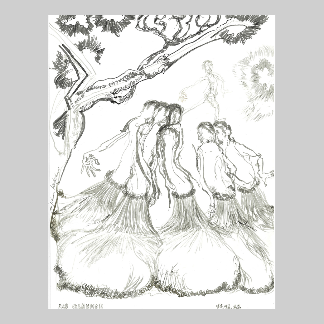 DAS GEHENDE, Jan Tilman Kretzschmar, Feder Tusche, laviert Pinsel, Aquarell auf Papier