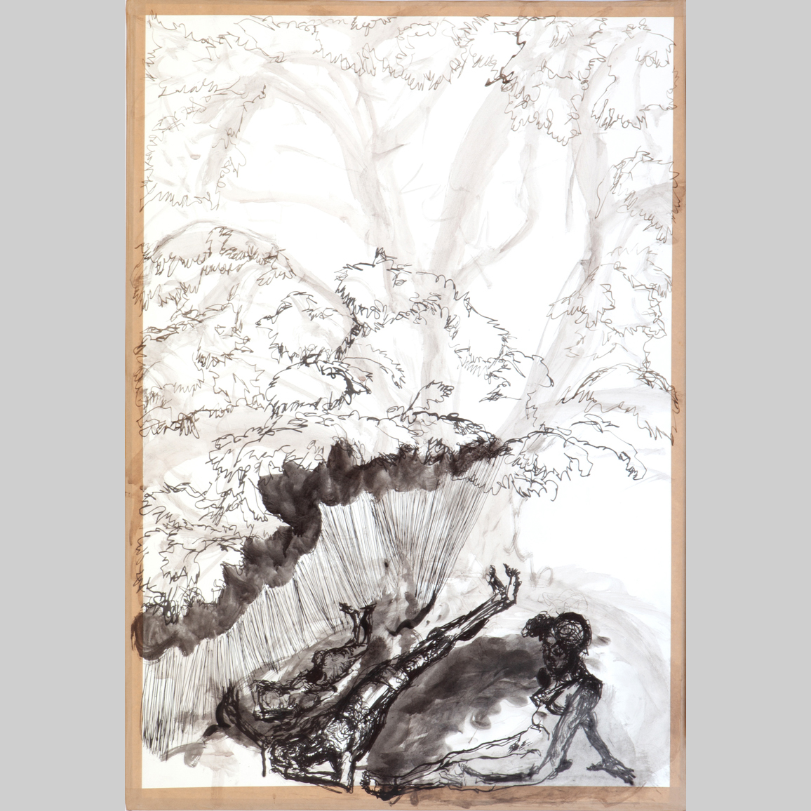 SCHNEISE 2, Jan Tilman Kretzschmar, Feder Tusche, laviert Pinsel, Aquarell auf Papier