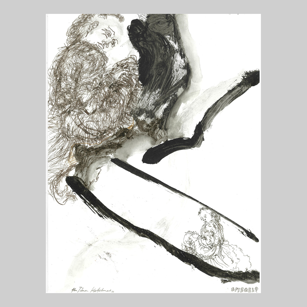 SPIEGEL, Jan Tilman Kretzschmar, Feder Tusche, laviert Pinsel, Aquarell auf Papier