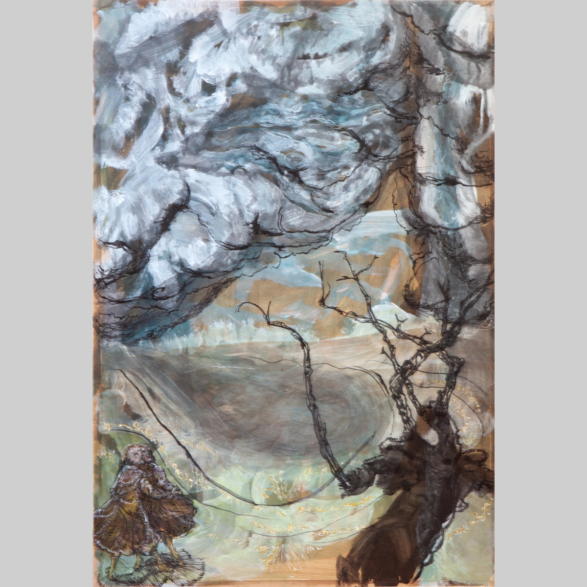 TANZANGST, Jan Tilman Kretzschmar, Feder Tusche, laviert Pinsel, Aquarell auf Papier