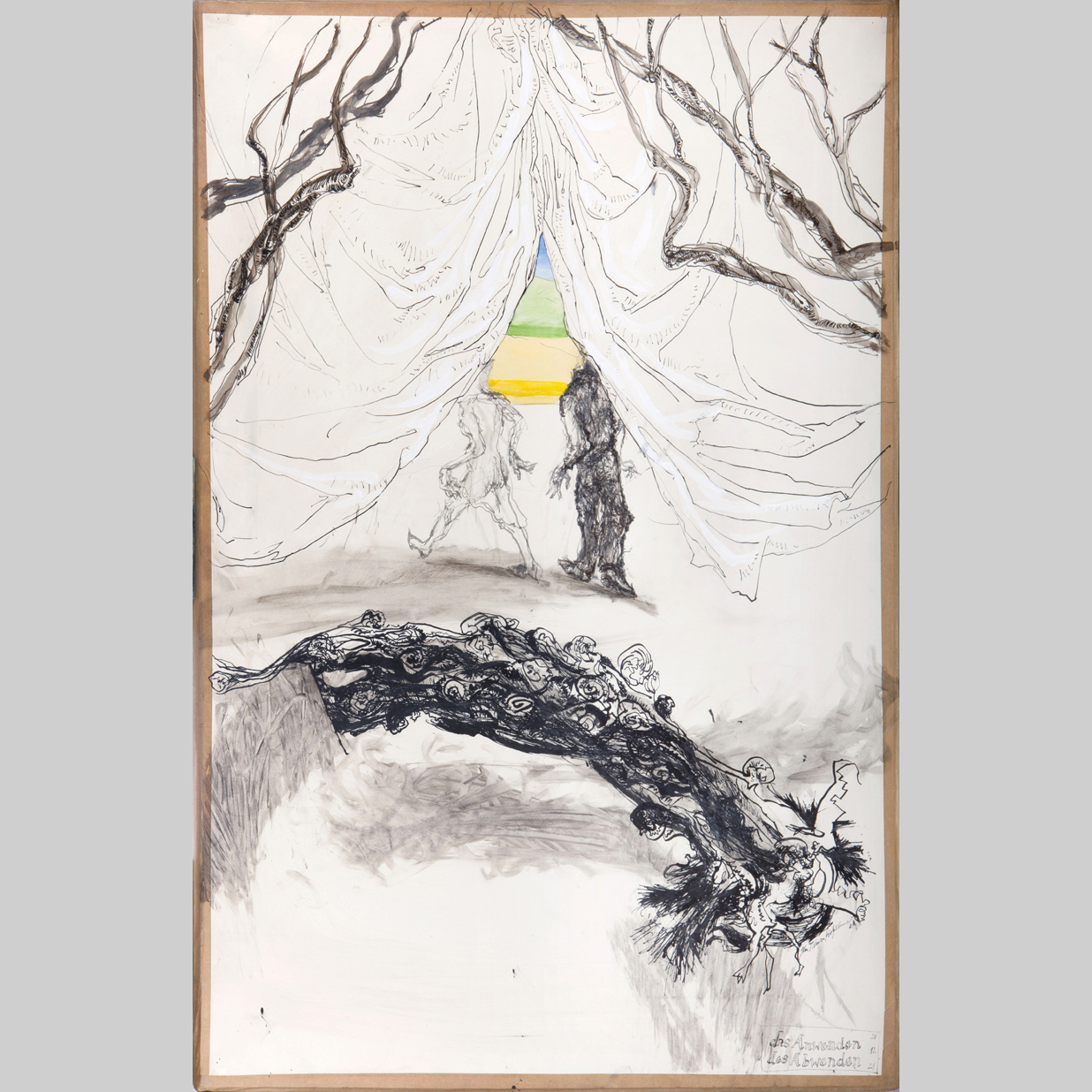 das Anwenden des Abwenden, Jan Tilman Kretzschmar, Feder Tusche, laviert Pinsel, Aquarell auf Papier